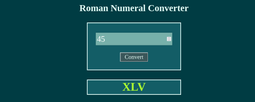 Roman Numeral Converter